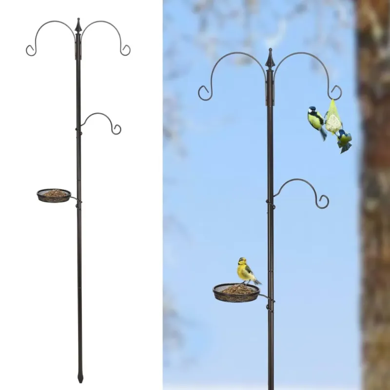Prezzo Conveniente Mangiatoia Standard per Uccelli con tre Ganci in Metallo Lunghezza 190 cm Nera