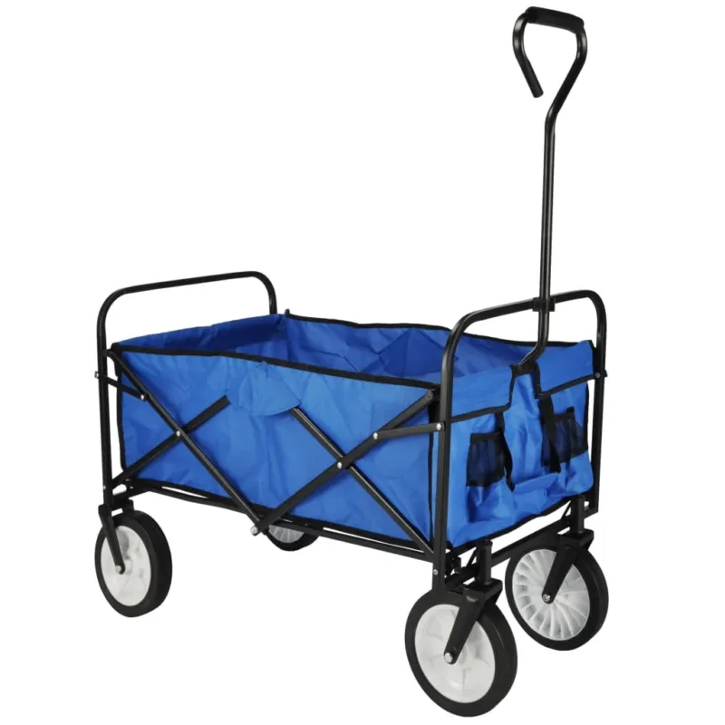 Carrello Pieghevole Acciaio poliestere Design Pieghevole 53,5x83x27cm Blu e Nero Acquista Ora