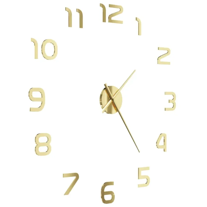 Acquista Ora Orologio da Parete Tridimensionale Design Moderno Elegante 100cm XXL Oro Lucido