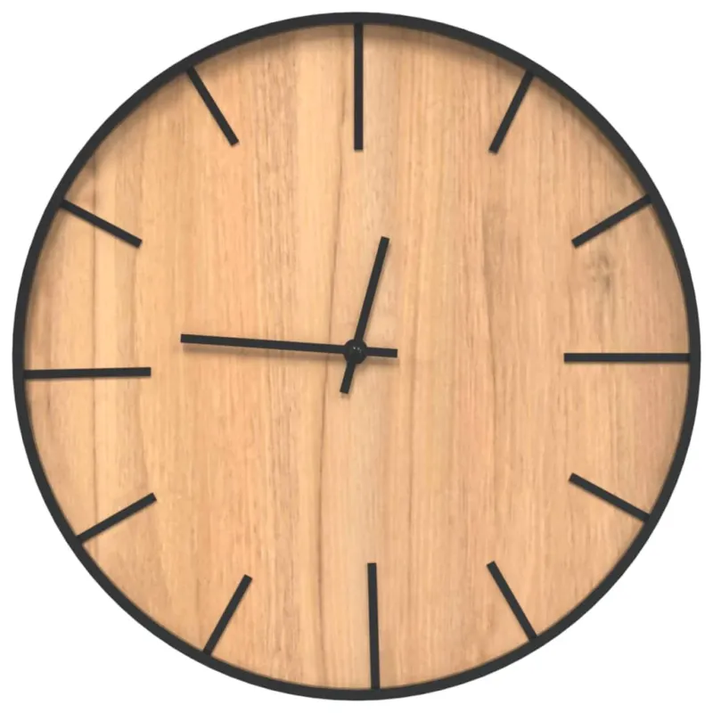 Orologio a Parete in Ferro e Legno Multistrato 39x4cm Versatile Facile da Fissare Esclusivo
