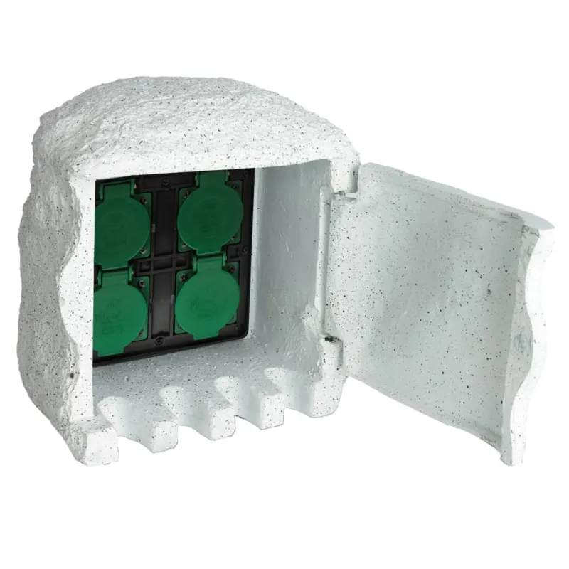 Offerta Limitata Presa Elettrica da Esterno 4 Spine Impermeabile Design Intelligente Resina Bianca