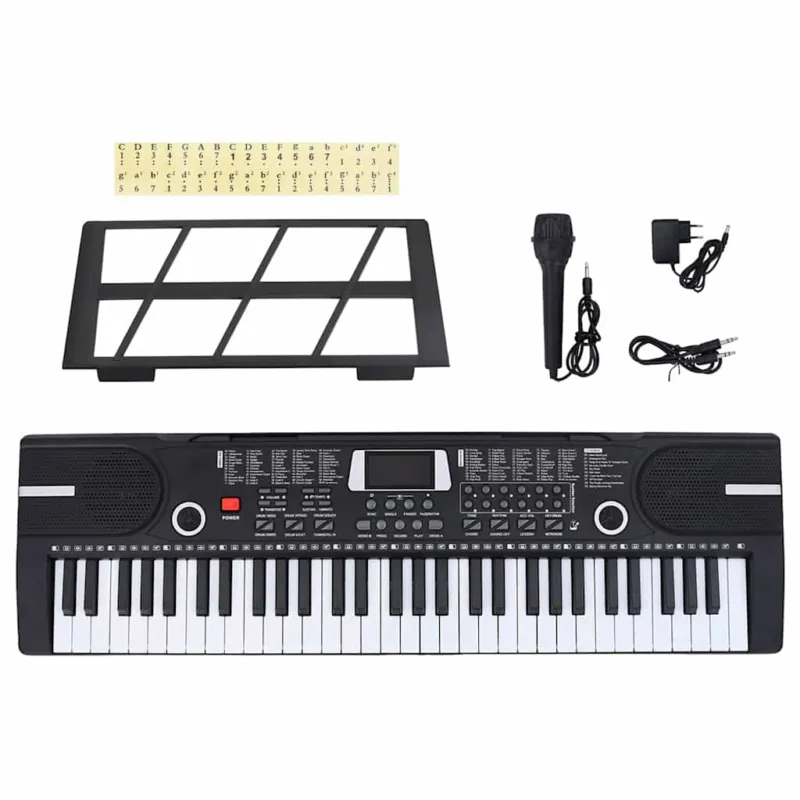 Offerta Lampo Tastiera Elettrica per Pianoforte Multifunzionale a 61 Tasti Leggio per Bambini