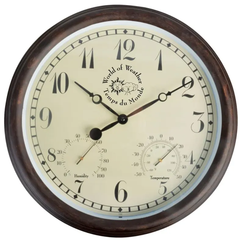 Orologio della Stazione Termoigrometro 30,5 cm TF008 Design Vintage 38,3 x 6,1cm Must-Have