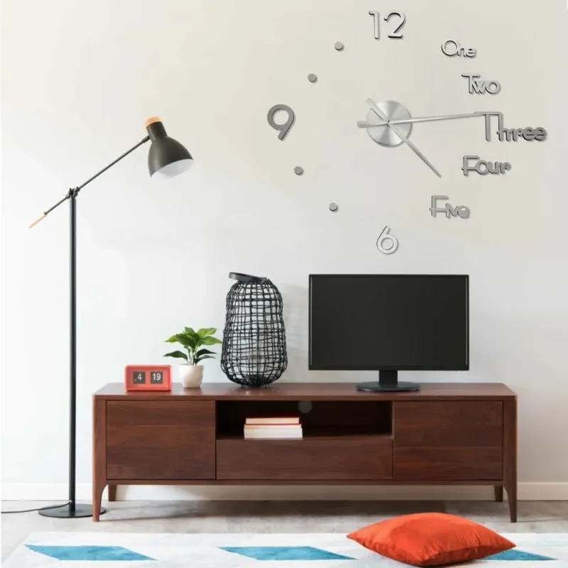 Ordina Subito Orologio da Parete 3D Design Moderno Argento 100 cm XXL