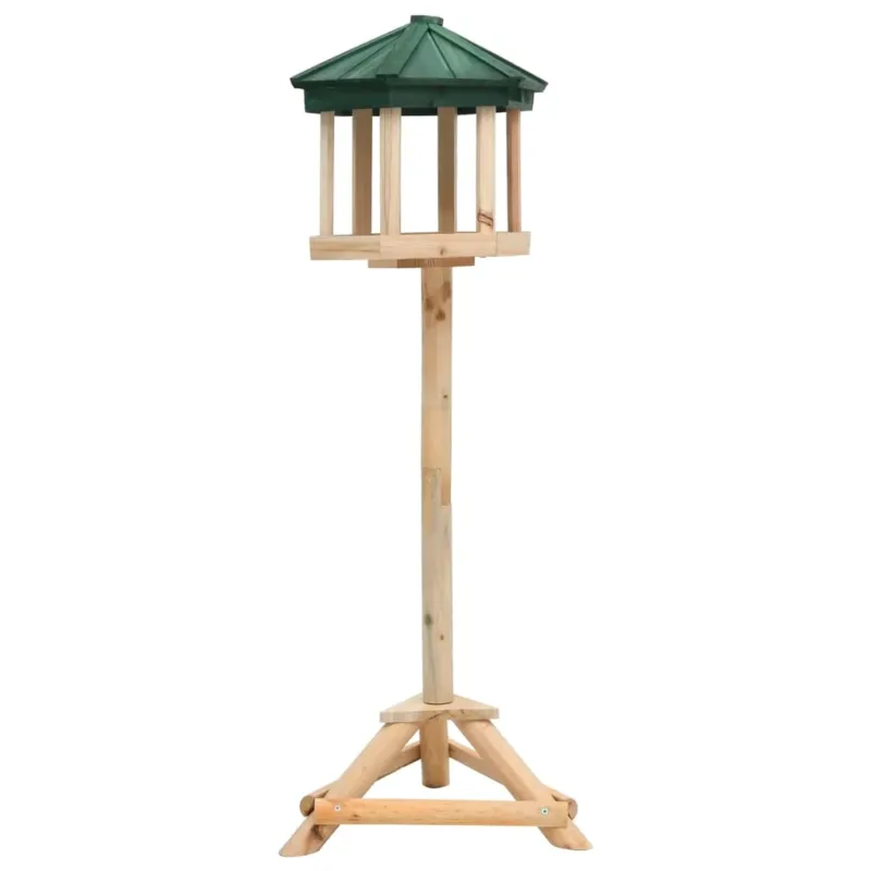 Must-Have Mangiatoia per Uccelli Autoportante in Legno di Abete Massello Durevole 33x110cm