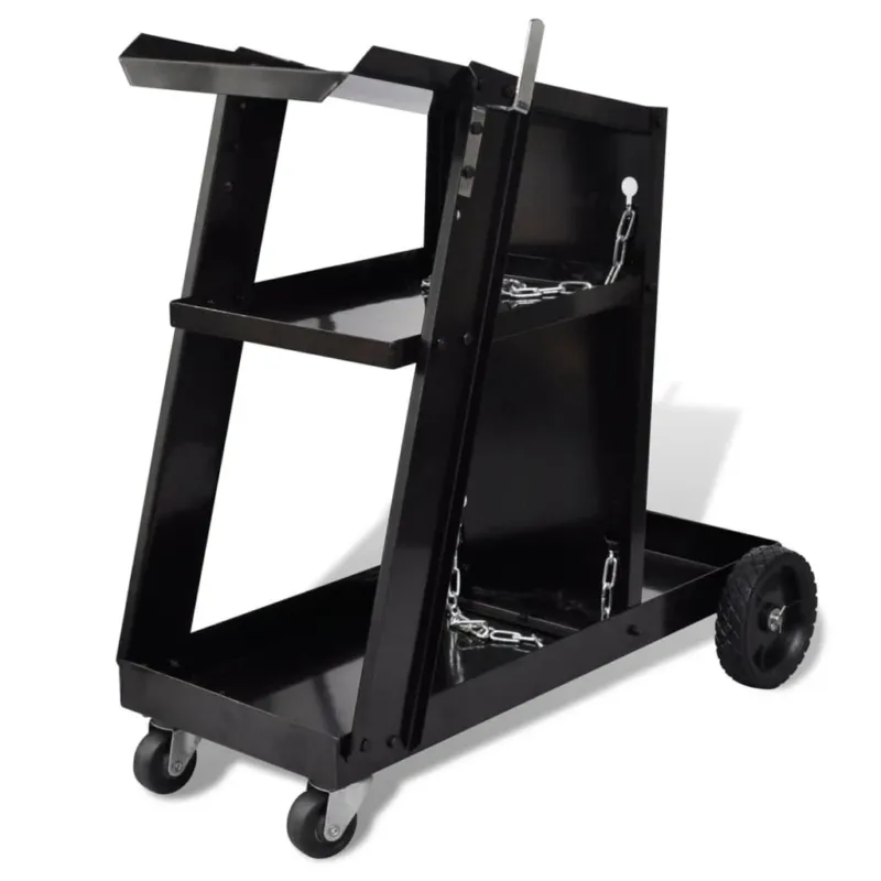 Carrello di Saldatura con 3 Ripiani per Officine Carico 40 kg In Acciaio Nero Vendita Finale