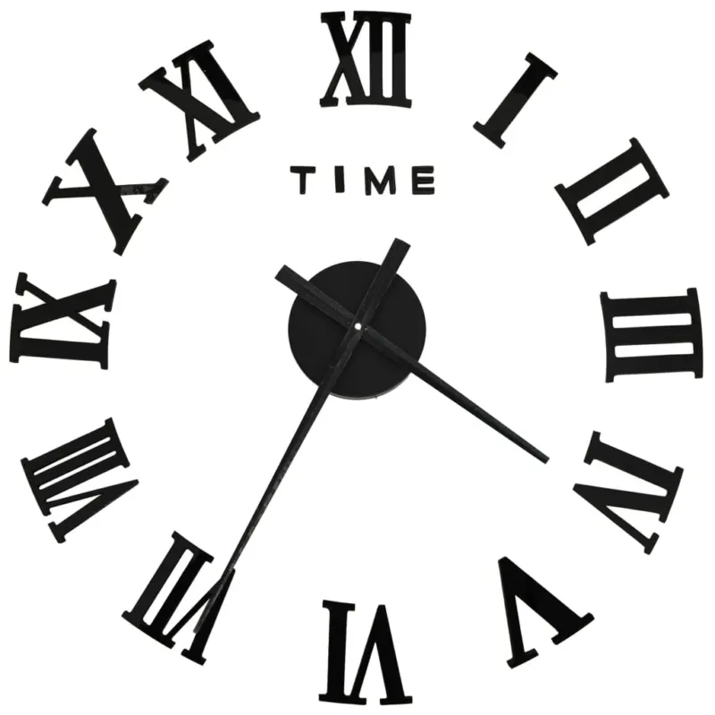 Orologio da Parete fai da te Effetto 3D Design Moderno Versatile 100 cm XXL Nero Popolare