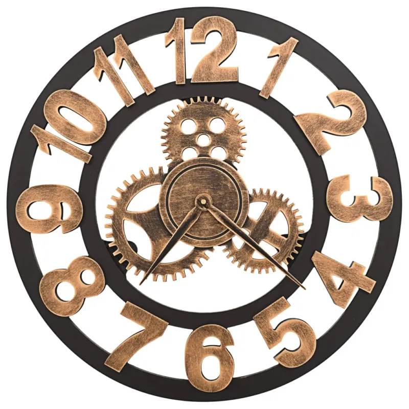 Nuovo Arrivo Orologio da Parete in Metallo 58 cm Design Particolare e Moderno Dorato e Nero