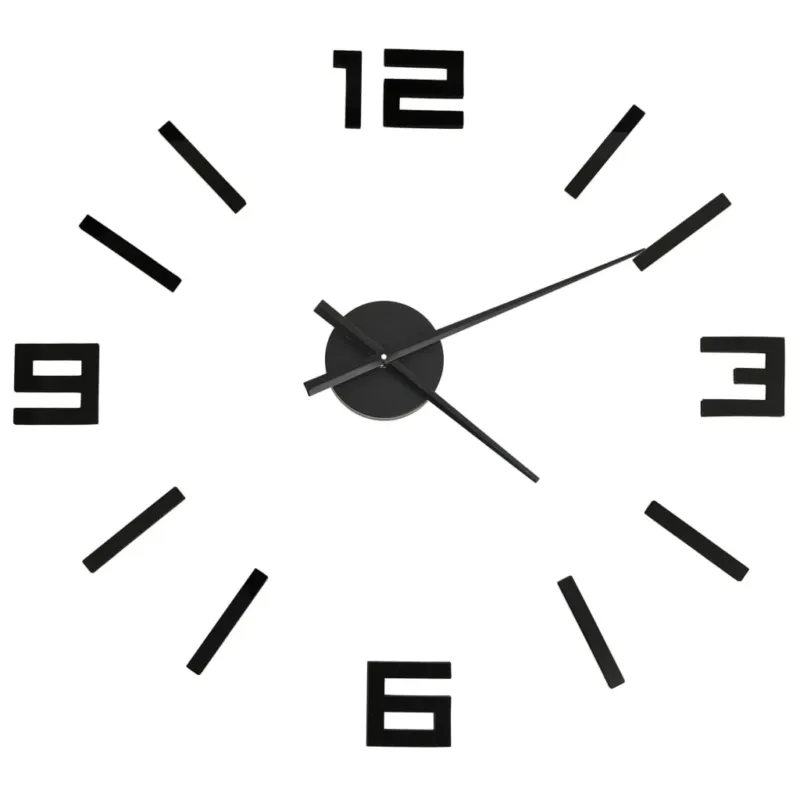 Orologio da Parete fai da te Effetto 3D 100cm XXL Design Moderno Versatile Nero Esclusivo