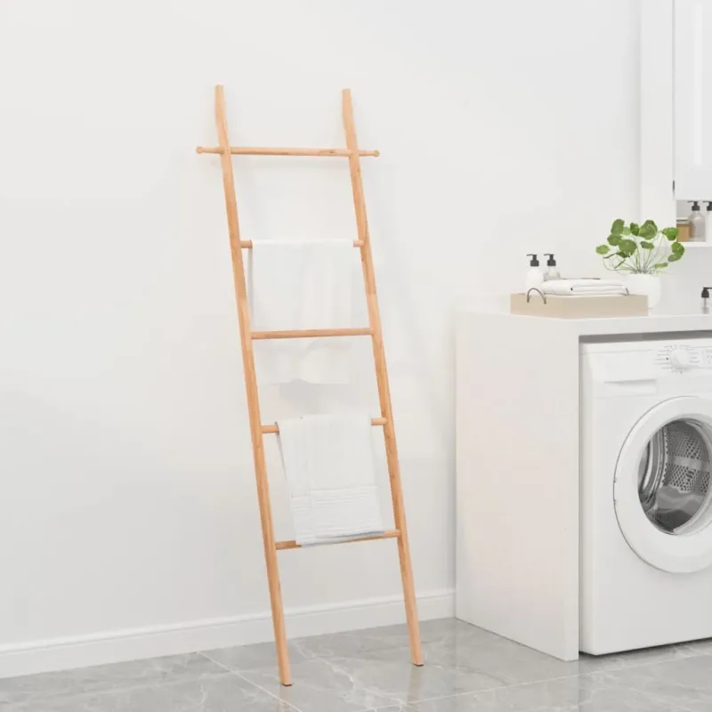 Acquista Ora Scala Porta Asciugamani 43x4x170cm in Legno Massello di Noce Design Moderno