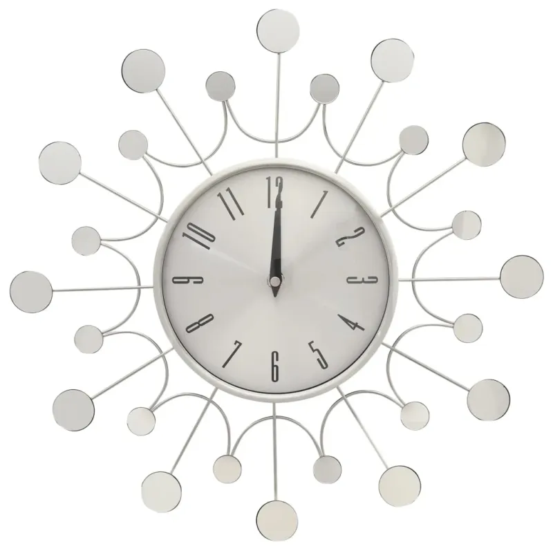 Bestseller Orologio da Parete in Metallo e Alluminio Robusto 40 cm Design Elegante Argento