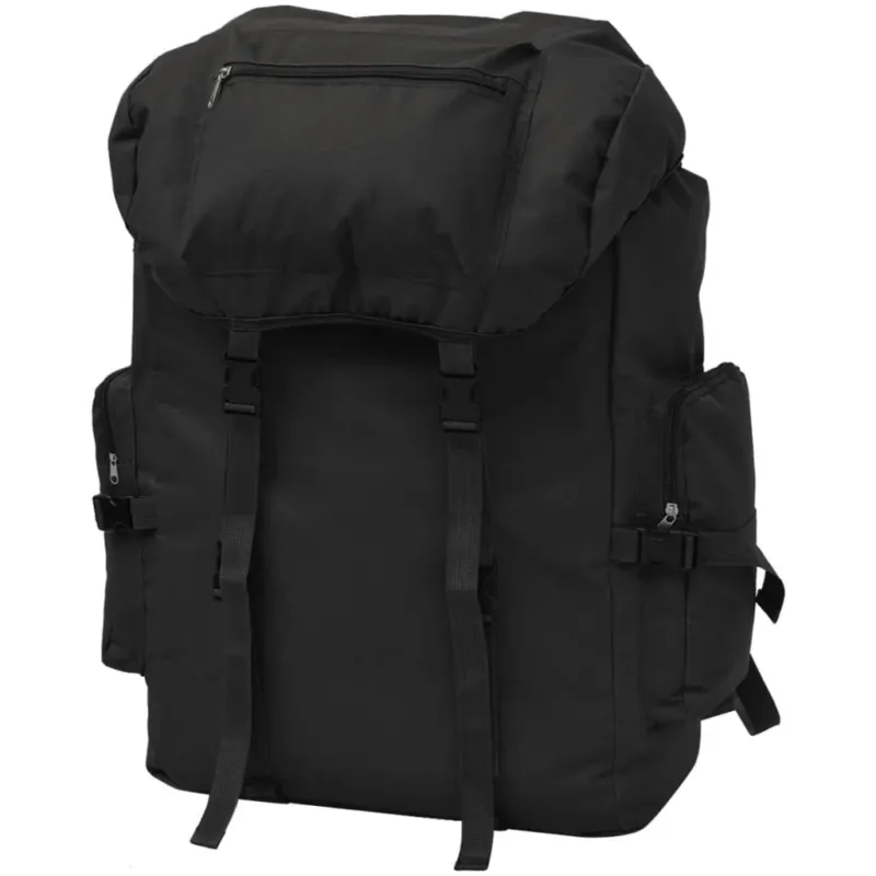 Zaino Stile Militare Idrorepellente Design Comodo e Capiente 65L 43x21x70cm Nero Pagamento Sicuro