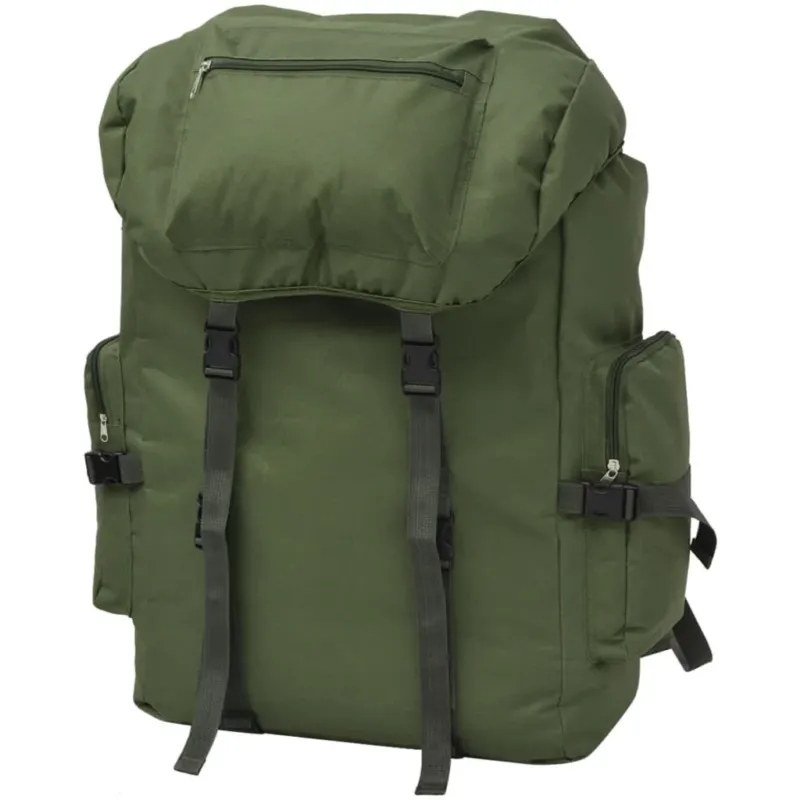Zaino Stile Militare Idrorepellente con Fibbie robuste 65 L Verde Oliva Affare