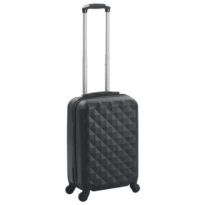 Ultimissimo Modello Trolley a Custodia Rigida ABS 4 Ruote Girevoli 360° Chiusura di Sicurezza Nero