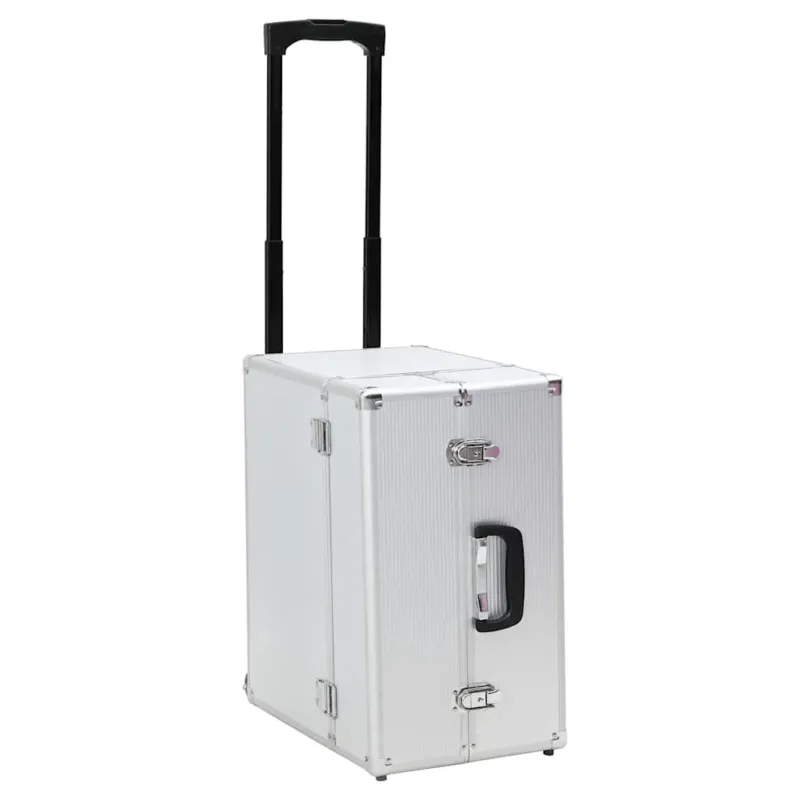 Valigia Trolley Pilota con Due Ruote Rimovibile in Alluminio Argento 47x39x27 cm Promozione Esclusiva