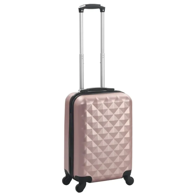 Trolley Custodia Rigida ABS Chiusura di Sicurezza 4 Ruote Girevoli 360° Oro Rosa Occasione Imperdibile
