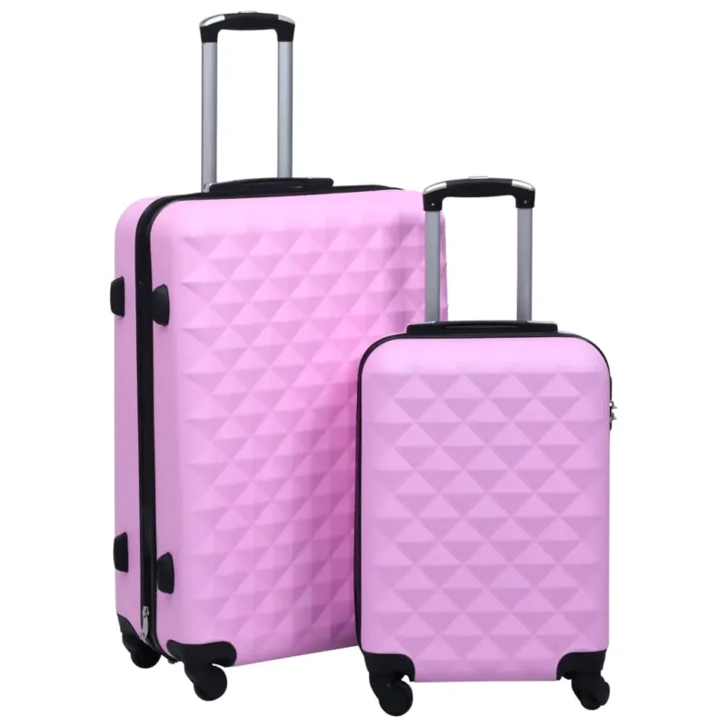 Esclusivo Set Valigie Trolley a Custodia Rigida in ABS Quattro Ruote Girevoli a 360° Rosa