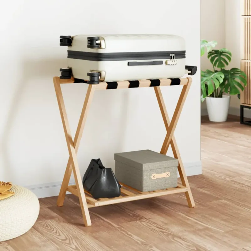 Non Perdere Portabagagli 68x38x58 cm in Bambù e Tessuto Designi Pieghevole
