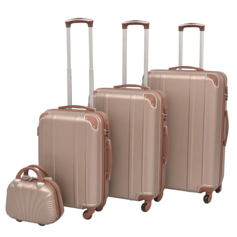 4 Pezzi Set di Trolley Rigidi Ruote girevoli a 360 ° Color Champagne Miglior Prezzo