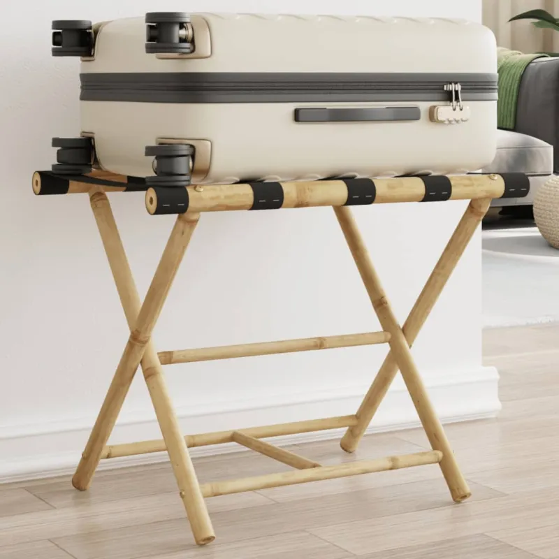 Portabagagli Pieghevole 62x42x50,5 cm in Bambù Promo Stagionale