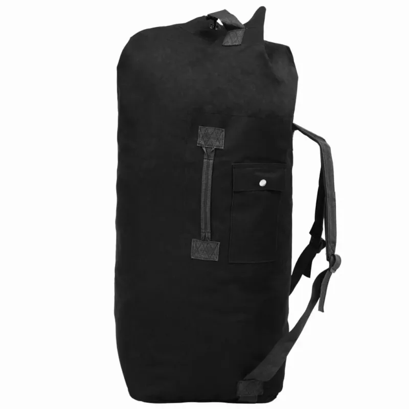 Ultime Pezzi Borsone da Viaggio in Stile Militare 85 L 30 x 30 x 90 cm Nero