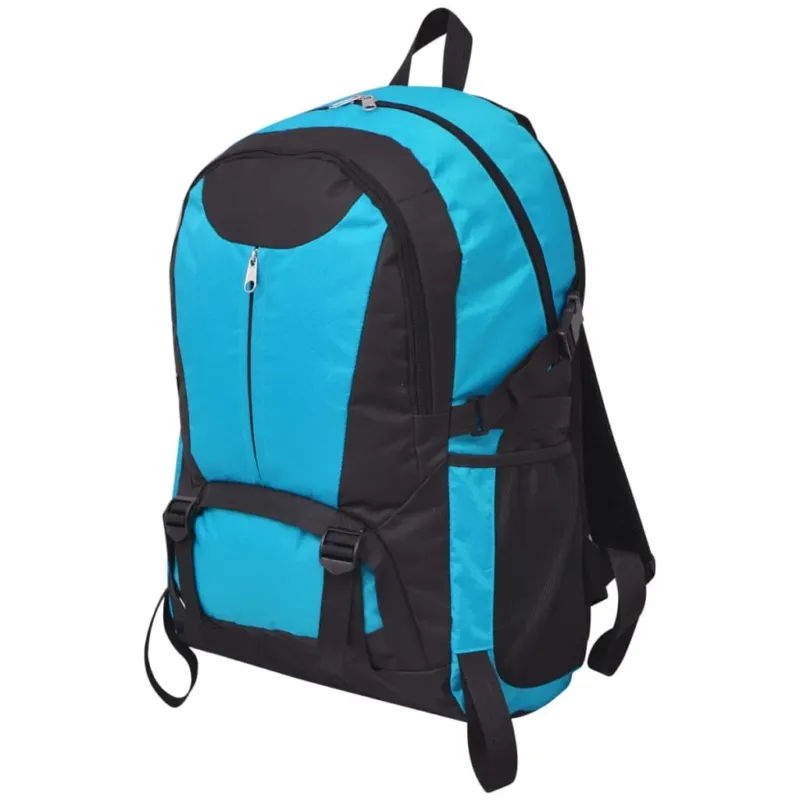 Zaino da Trekking Con fibbie robuste 40L 32x22x53 cm Design Pratico Nero e Blu Prezzo Ridotto