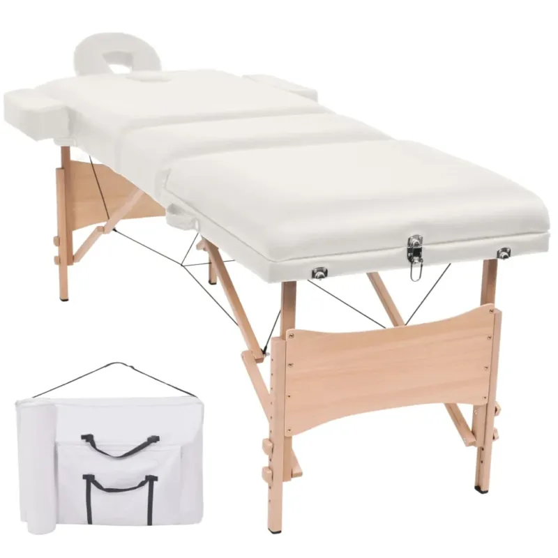 Spedizione Espresso Lettino da Massaggio Pieghevole 3 Zone Spessore 10 cm Bianco