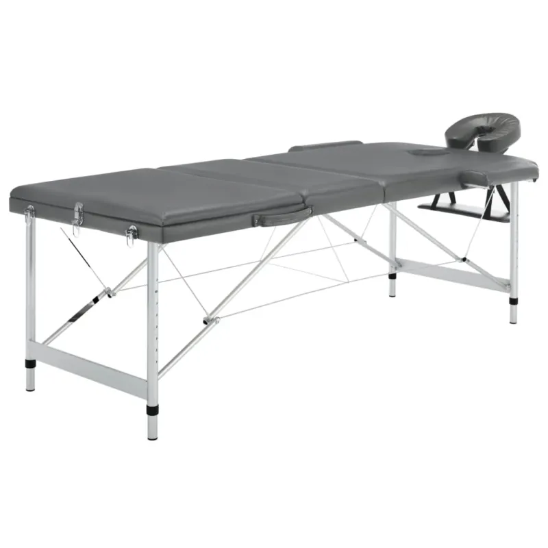 Lettino da Massaggio 3 Zone Telaio Alluminio Antracite 186x68cm Ordina Subito