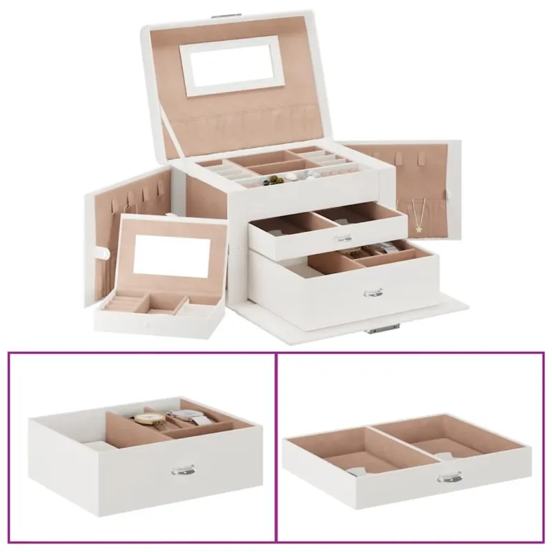 Miglior Prezzo Portagioie a 3 Strati con Specchio Bloccabile 26x18x17,5 cm