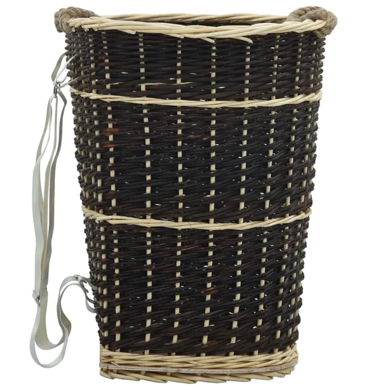 Prezzo Conveniente Cesta per Legna con Spallacci 50x44x58cm Salice Naturale