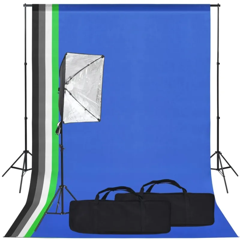 Kit per Studio Fotografico con Luce Softbox e Fondale Compra Oggi Stesso