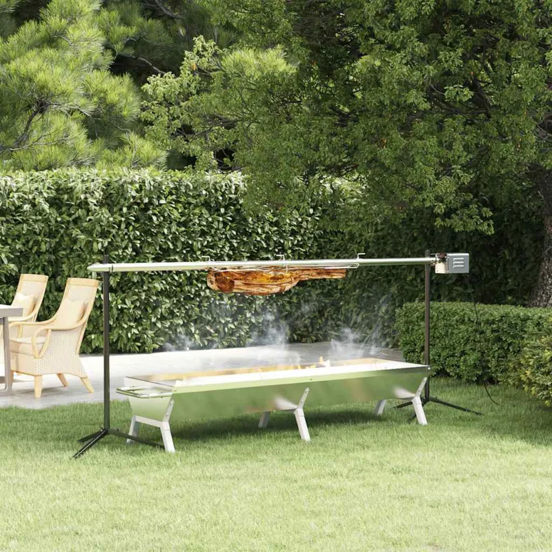 Set Griglia e Vassoio Barbecue Automatico in Acciaio Inox Molto Resistente Solo Oggi