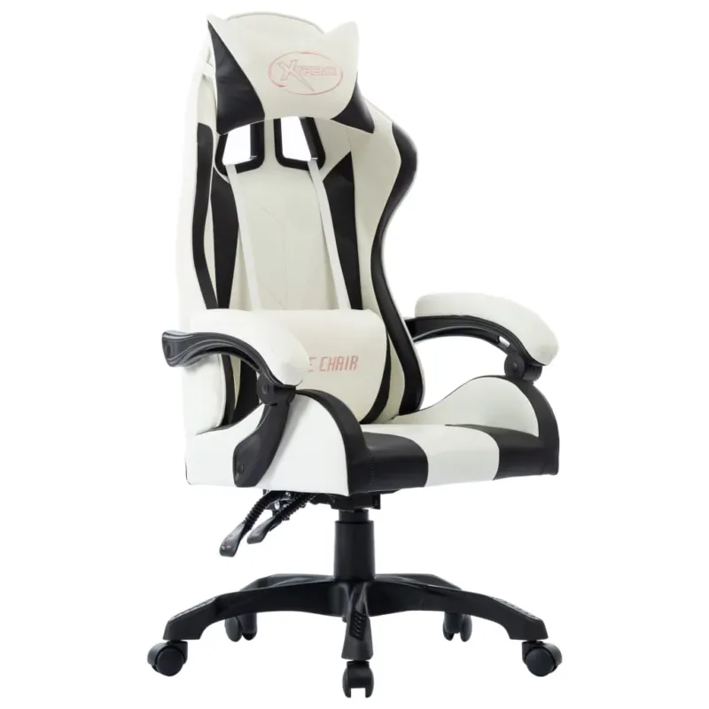 Spedito Oggi Sedia Gaming Ergonomica Regolabile con Braccioli Nera e Bianca in Similpelle