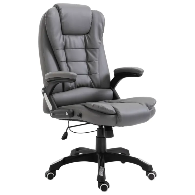 Prezzo Ridotto Sedia da Ufficio Antracite in Similpelle Seduta Ergonomica con braccioli e Ruote