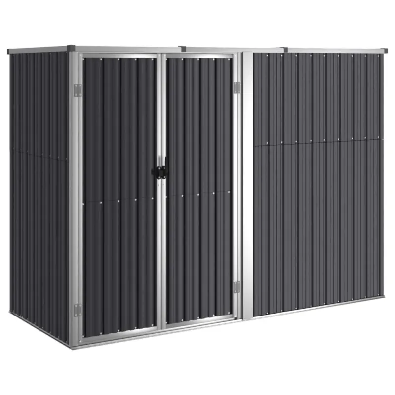 Capanno Porta Attrezzi Antracite Acciaio Zincato Design Inclinato 225x89x161 cm Soddisfatti O Rimborsati