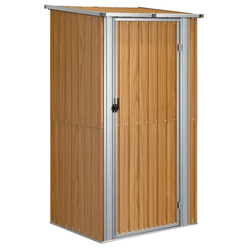 Capanno Porta Attrezzi da Giardino Marrone Acciaio Zincato 118,5x97x209,5 cm Ultima Occasione