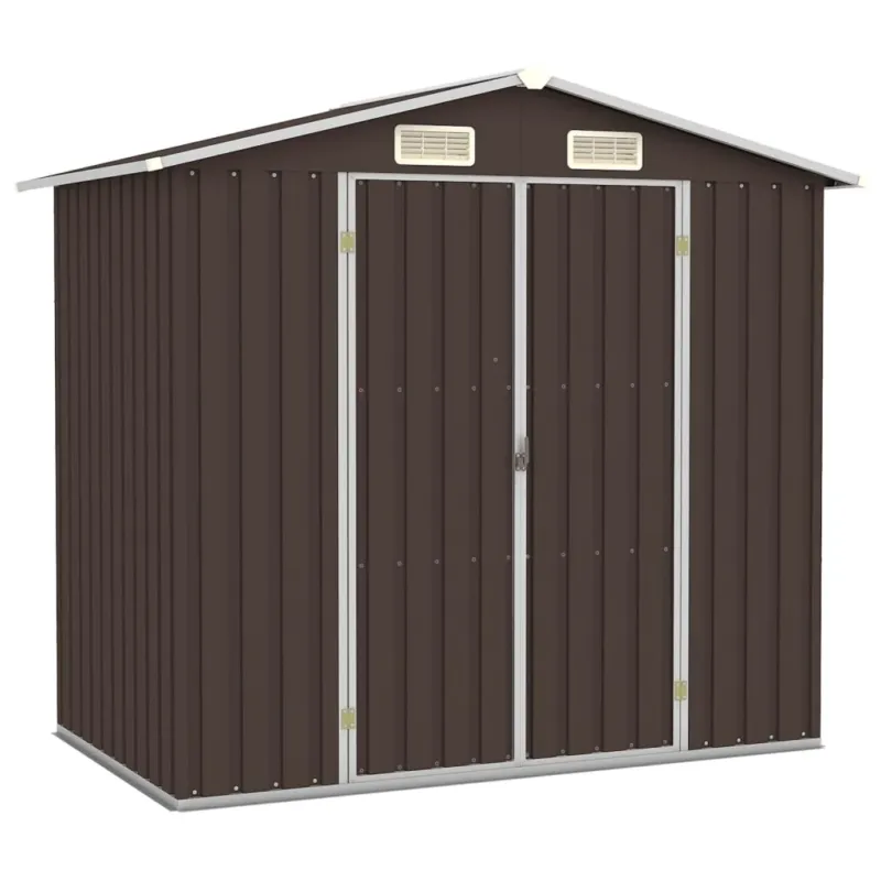 Miglior Prezzo Capanno per Attrezzi da Giardino Marrone Acciaio Design Inclinato 205x129x183 cm