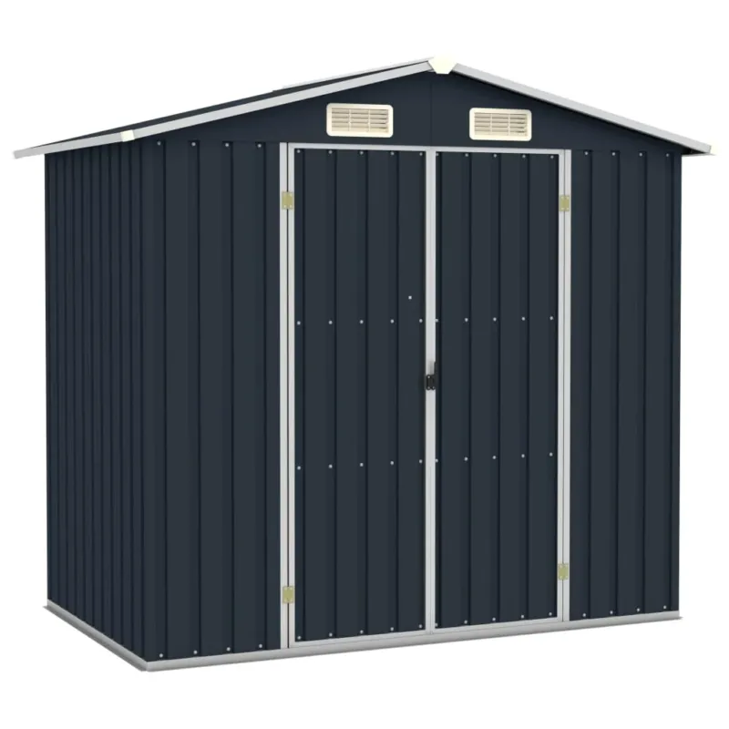 Ultima Occasione Capanno Porta Attrezzi da Giardino Antracite 205x129x183 cm in Acciaio Zincato