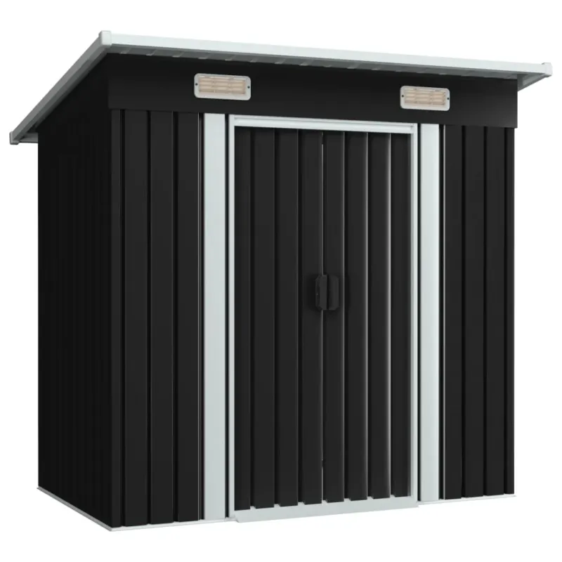 Box Porta Attrezzi da Giardino Antracite in Acciaio Zincato 190x124x181 cm Promozione Esclusiva