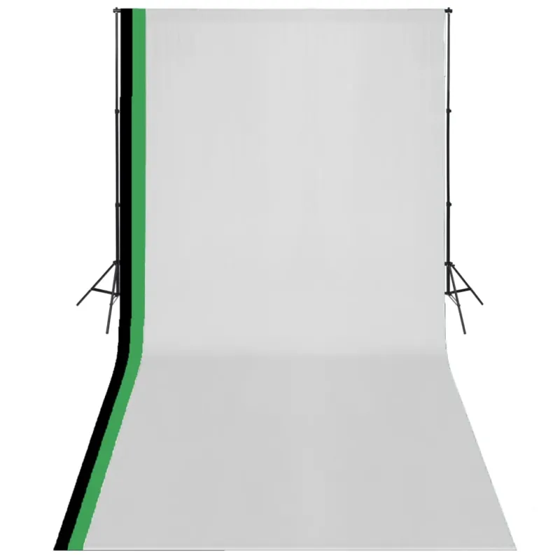 Vendita Finale Kit Studio Foto con 3 Fondali in Cotone Telaio Regolabile 3x6 m
