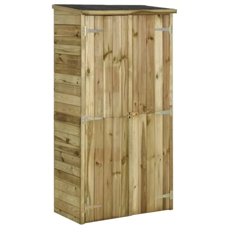 Nuova Collezione Capanno per Attrezzi in Legno di Pino Impregnato Verde 85x48x177 cm