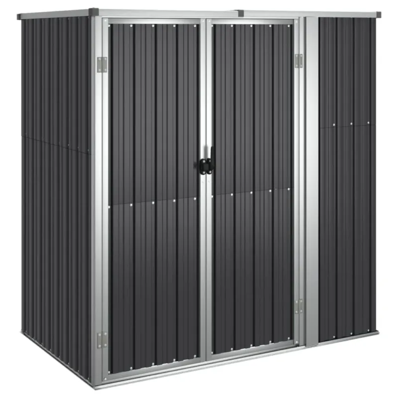 Capanno per Attrezzi Antracite Acciaio Zincato Metallo e Plastica 161x89x161cm Direttamente Dal Produttore
