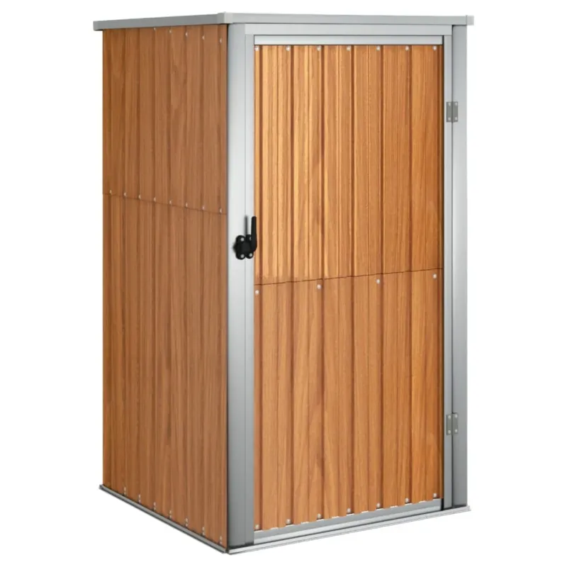 Capanno per Attrezzi Marrone in Acciaio Zincato Design Inclinato 88x89x161 cm Promo Stagionale