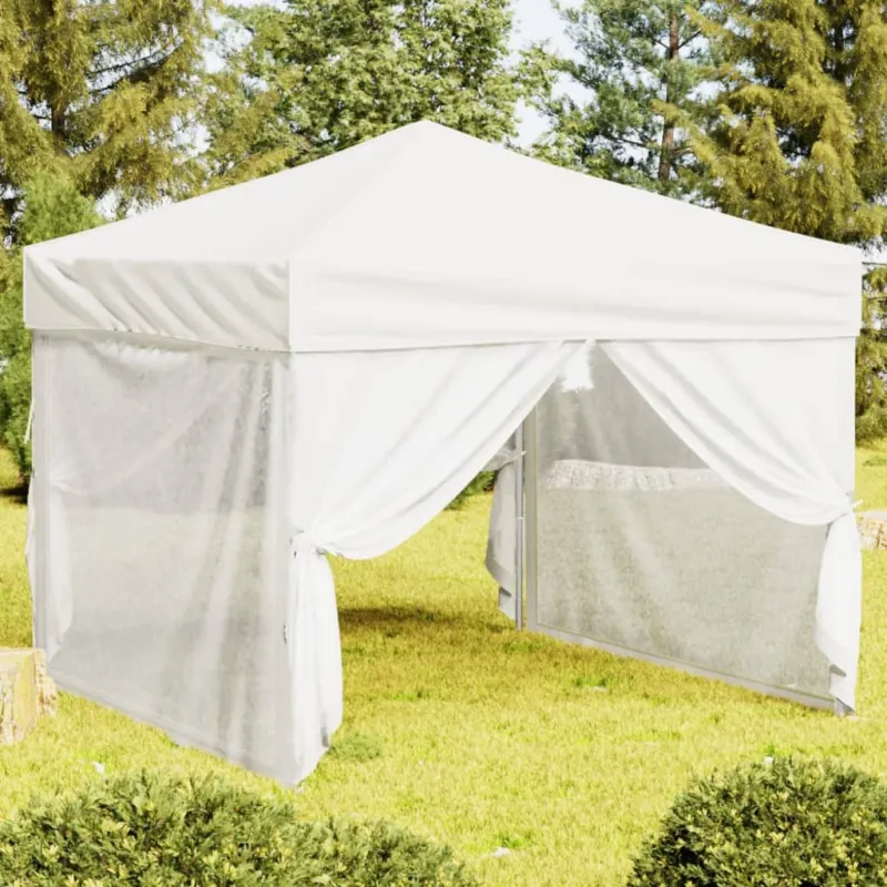 Tenda per Feste Bianca Design Pieghevole con Pareti Laterali Tessuto Oxford 3x3m Compra Oggi Stesso