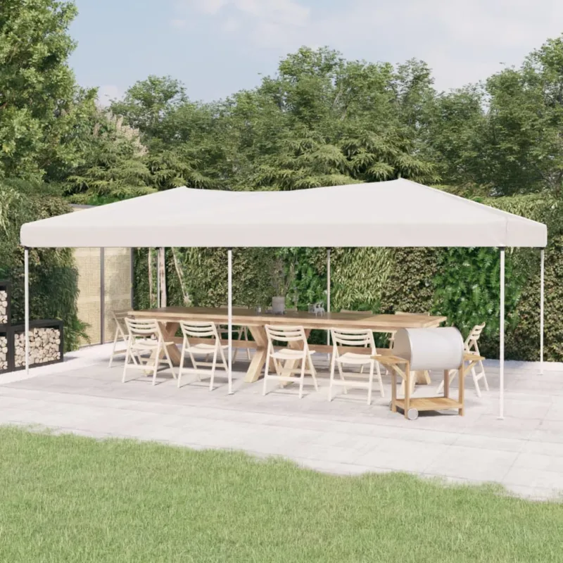 Tenda per Feste Bianca Pieghevole Tessuto Oxford Telaio in Acciaio Robusto 3x6 m Nuova Collezione