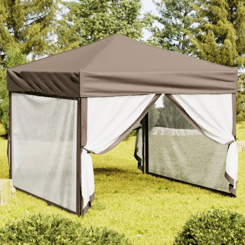 Compra Oggi Stesso Tenda per Feste Tortora Design Pieghevole con Pareti Laterali 3x3 m