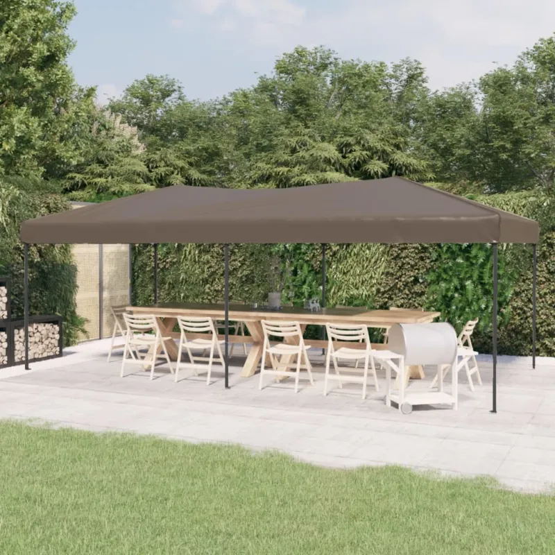 Tenda per Feste Tessuto Oxford Tortora Design Pieghevole 3x6 m Subito Disponibile