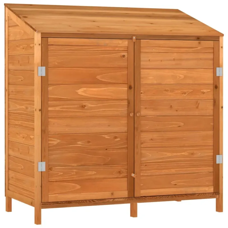 Capanno Porta Attrezzi da Giardino Marrone Legno Massello Abete 102x52x112 cm Novità