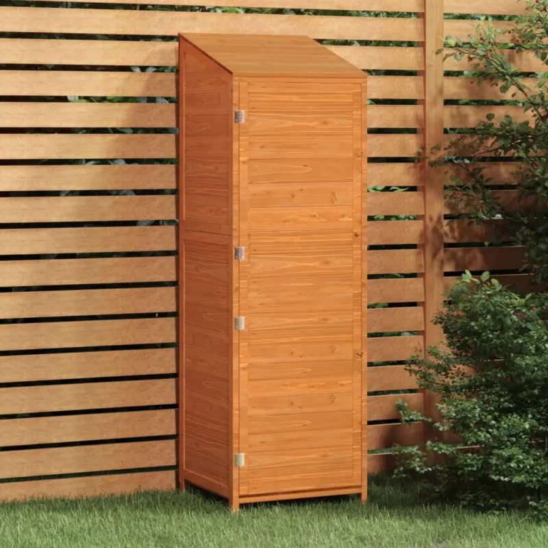 Capanno Porta Attrezzi da Esterno Marrone Legno Massello Abete 55x52x174,5 cm Ultime Pezzi