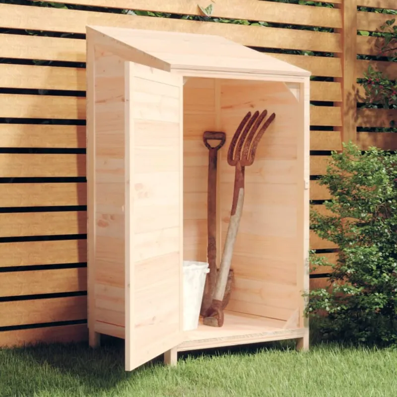 Saldi Capanno da Giardino per Attrezzi Legno Massello Struttura Robusta 55x52x112 cm